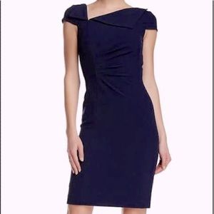 Tahari Asymmetrical Neckline Dress